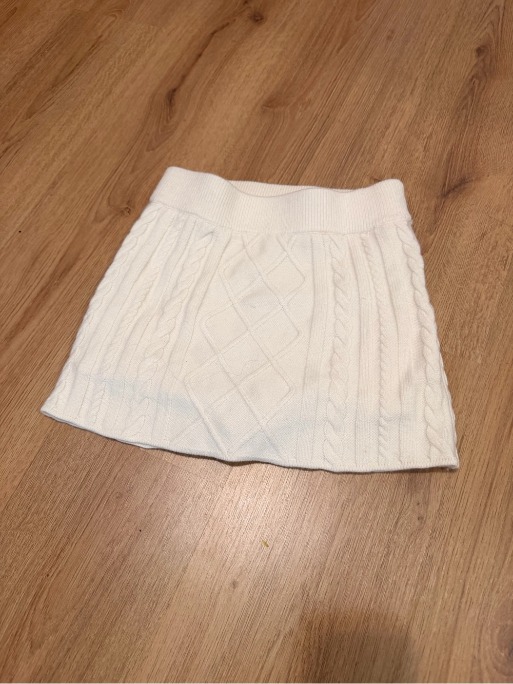 Kith White Cable-Knit Mini Skirt